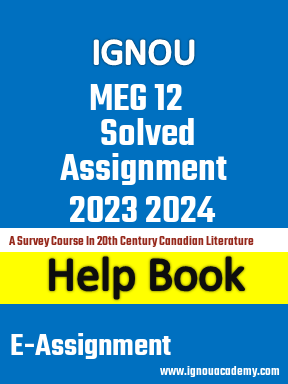 IGNOU MEG 12 Solved Assignment 2023 2024